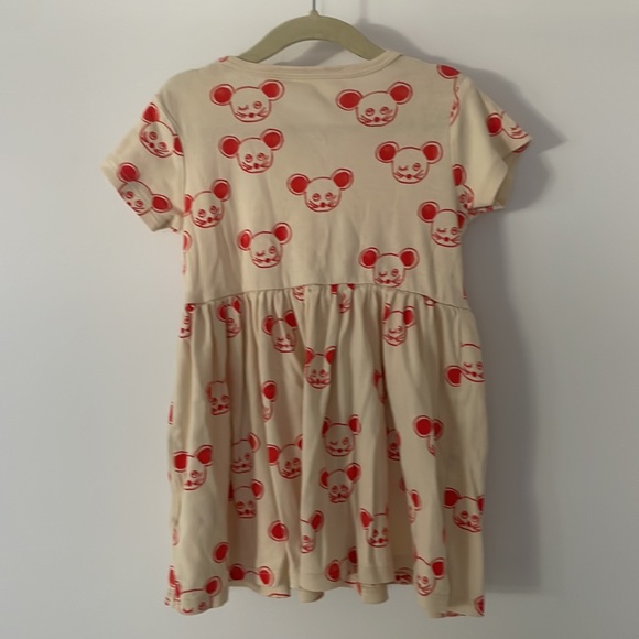 Mini Rodini Winking Mouse Dress STAIN 104/110 3-5 years runs small more 2-4 y - Picture 5 of 8